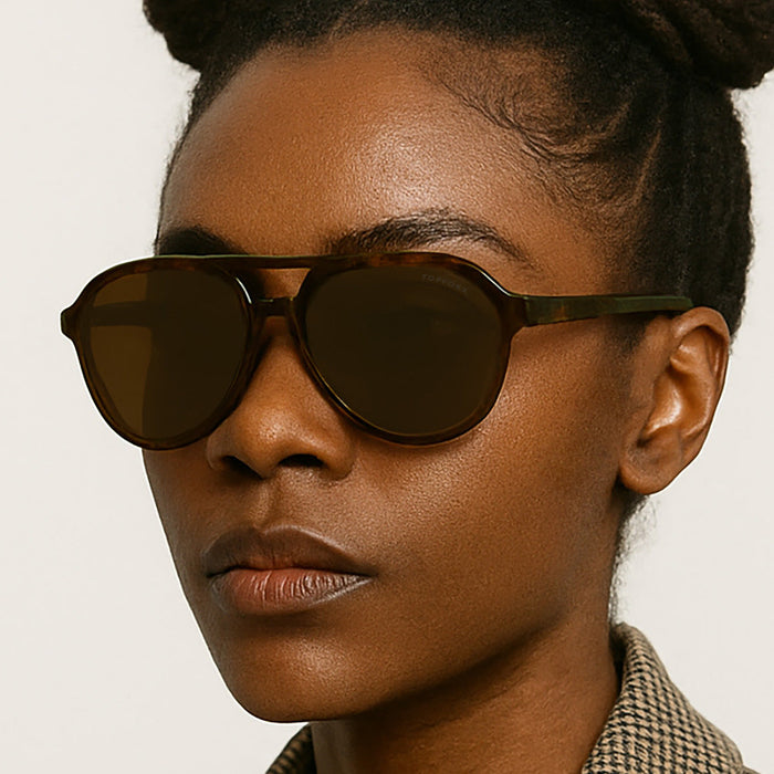 TOPFOXX Poseidon Brown Tortoise – Tangle-Free Floating Aviators - Product image