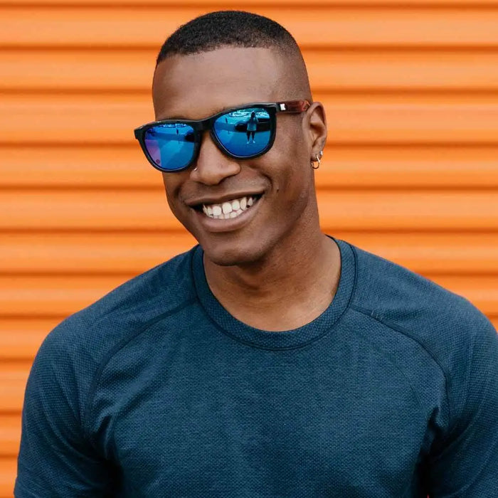 image of sunglasses model Knockaround Jelly Black / Moonshine Premiums Sport