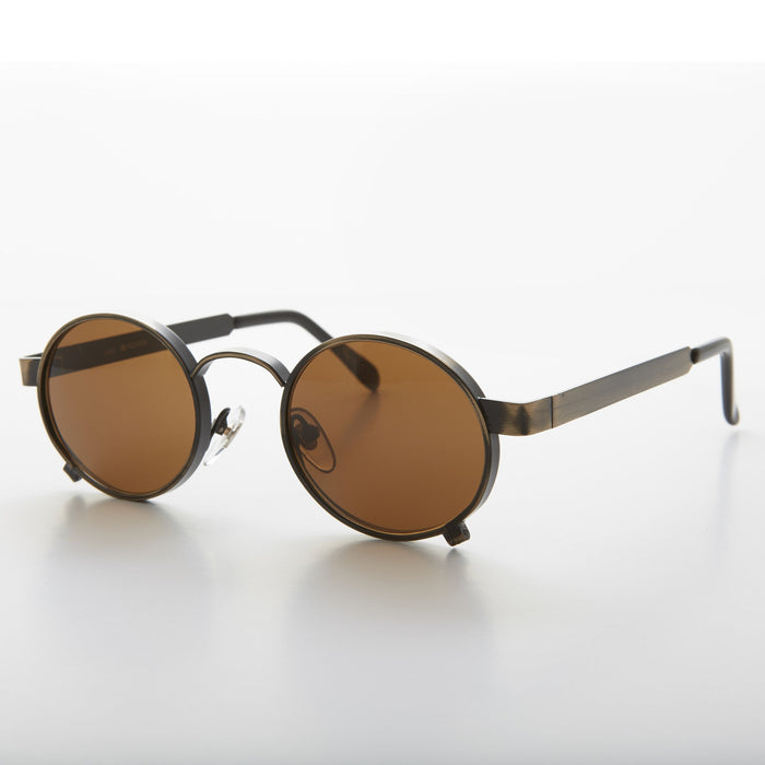 SUNGLASS MUSEUM Round Steampunk Vintage Thick Rim Sunglass - Rankin