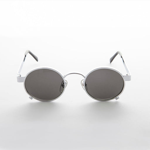 image of sunglasses model SUNGLASS MUSEUM SUNGLASS MUSEUM Round Steampunk Vintage Thick Rim Sunglass Goggle - Rankin 1