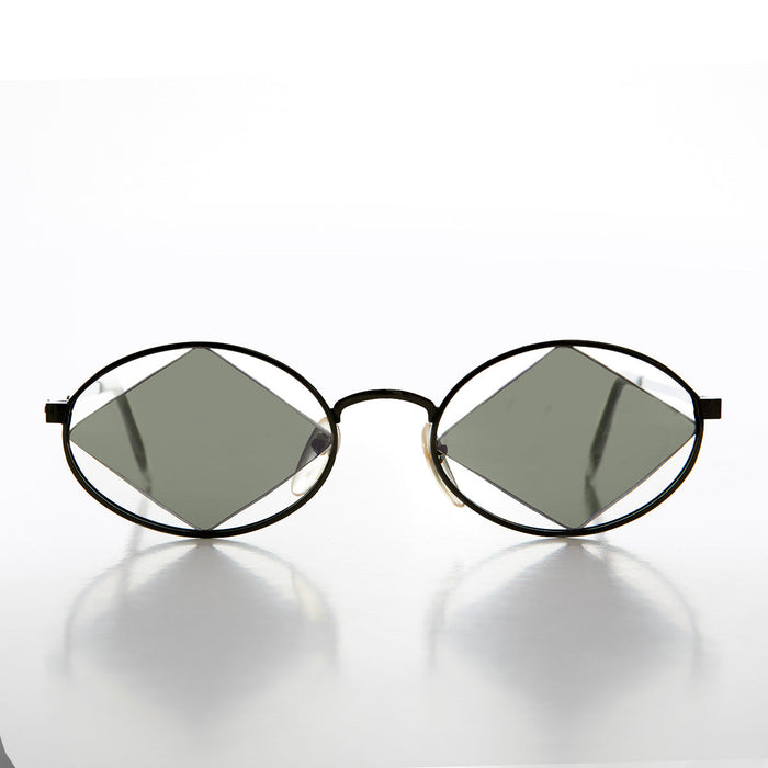 SUNGLASS MUSEUM Geometric Floating Diamond Vintage 90s Sunglass - Rashid