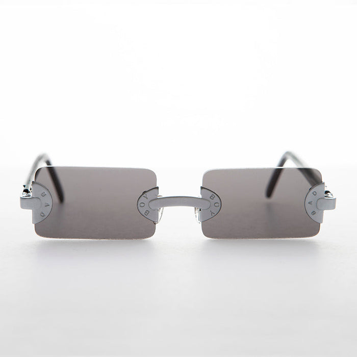 SUNGLASS MUSEUM 90s Vintage Rectangle Rimless Punk Goth Sunglass - Rebel 1