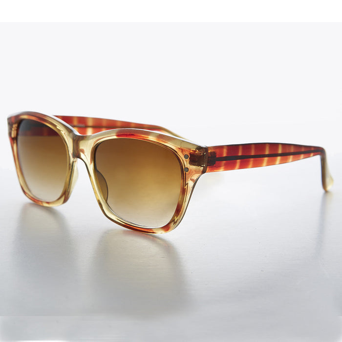 SUNGLASS MUSEUM Gold Tortoiseshell Classic Square Vintage Sunglass - Rex