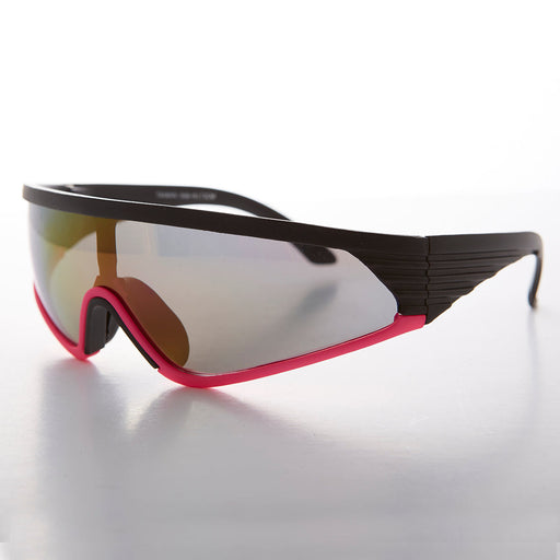 SUNGLASS MUSEUM Mirror Lens Sports Wrap Vintage Sunglass - Rider - Product image
