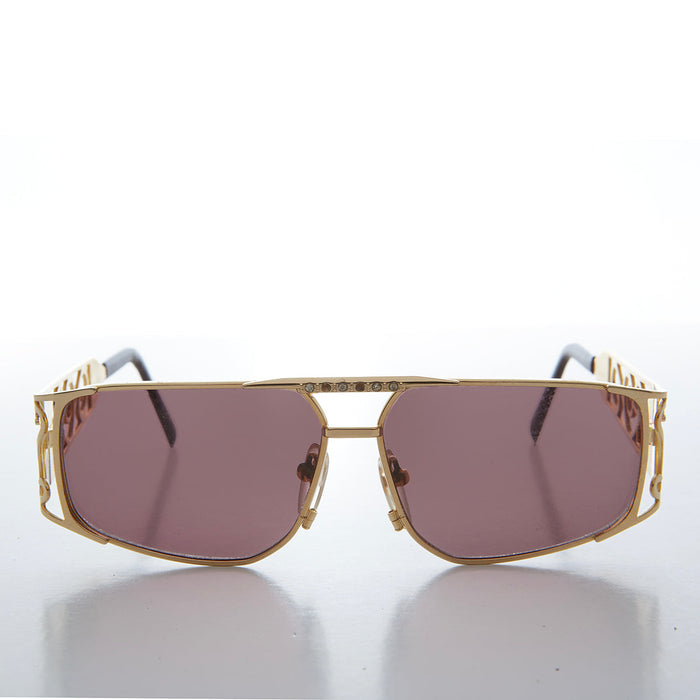 SUNGLASS MUSEUM 90s Bling Gold Hip Hop Rap Sunglasses - Rocco