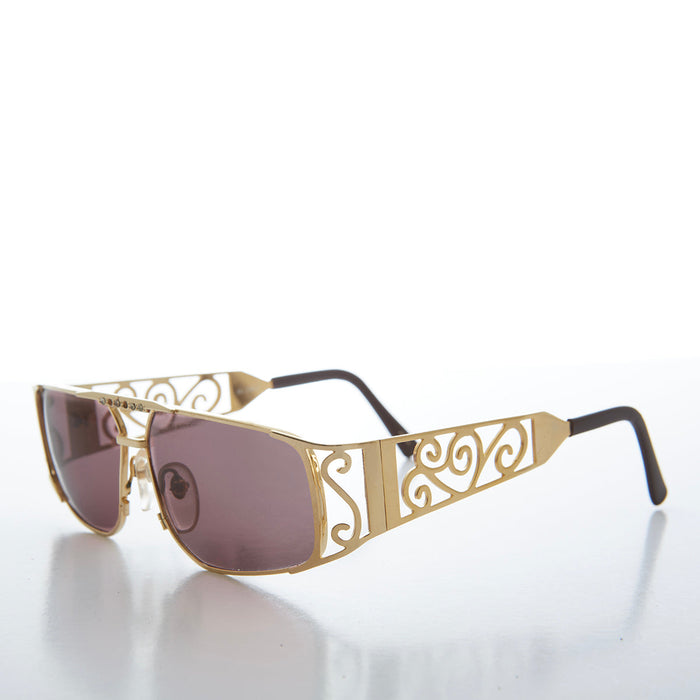 SUNGLASS MUSEUM 90s Bling Gold Hip Hop Rap Sunglasses - Rocco