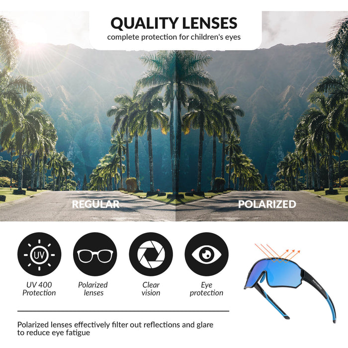 ROCKBROS Kids Polarized Cycling Sunglasses UV400 Bike Glasses