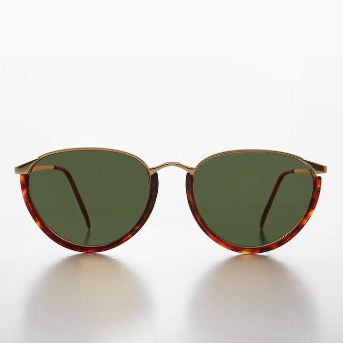 image of sunglasses model SUNGLASS MUSEUM SUNGLASS MUSEUM Women's Gold Brow Line 80s Vintage Sunglass - Roxie