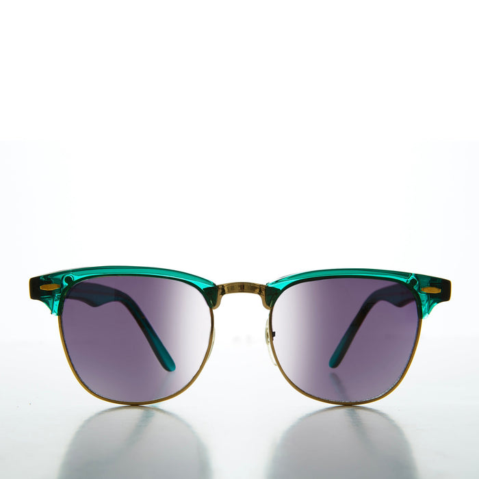 Half Rim Sunglasses with Flash Mirror Lens - Russo