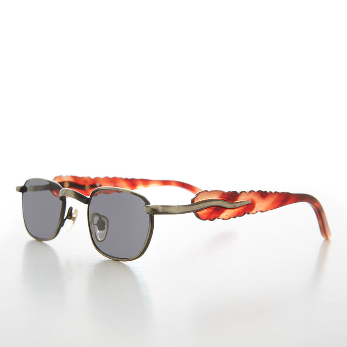 SUNGLASS MUSEUM 90s Unique Rectangular Vintage Sunglasses - Rusty