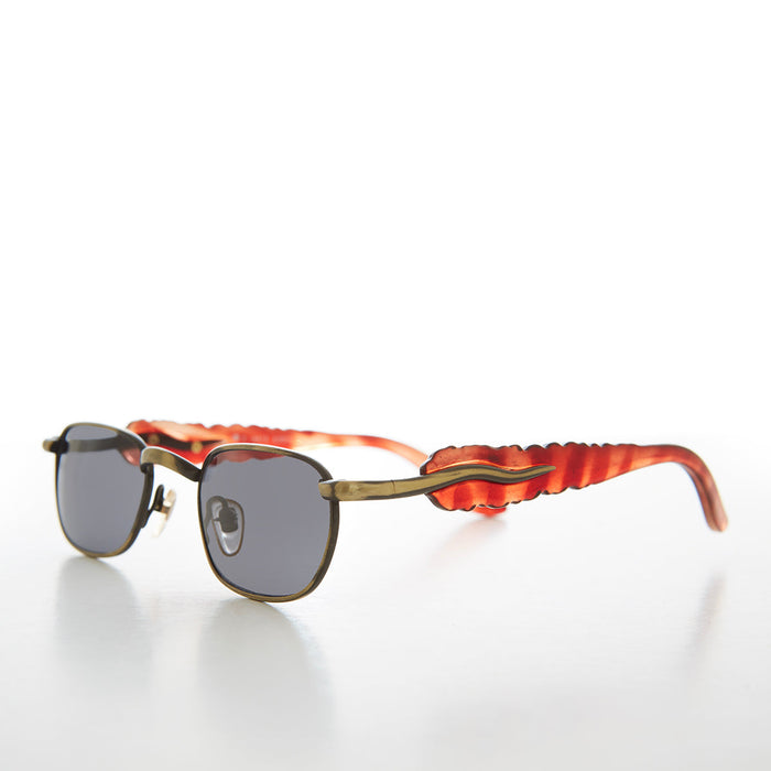 SUNGLASS MUSEUM 90s Unique Rectangular Vintage Sunglasses - Rusty