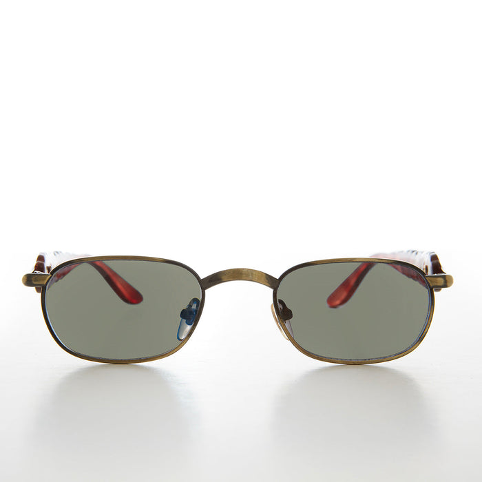 SUNGLASS MUSEUM 90s Unique Rectangular Vintage Sunglasses - Rusty
