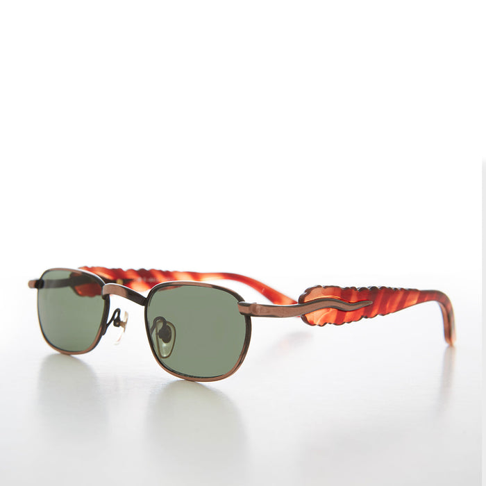 SUNGLASS MUSEUM 90s Unique Rectangular Vintage Sunglasses - Rusty