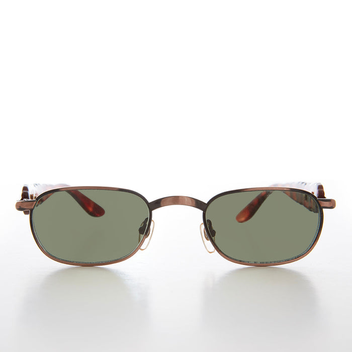 SUNGLASS MUSEUM 90s Unique Rectangular Vintage Sunglasses - Rusty