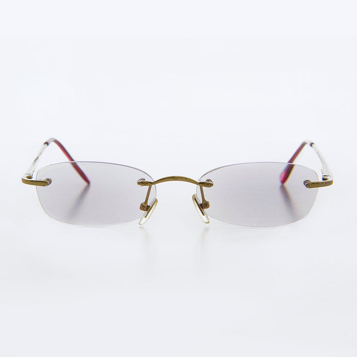 SUNGLASS MUSEUM Rimless Tinted Rectangular Lens Reading Glasses - Ryn