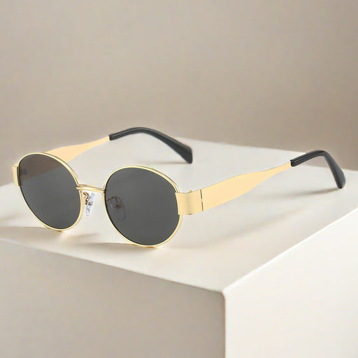 RAMODO JEWELRY Retro Metal Oval Sunglasses - Classic & Stylish - Product image