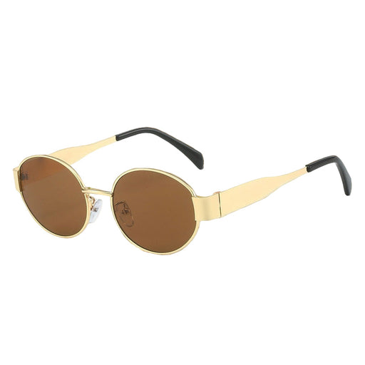 RAMODO JEWELRY Retro Metal Oval Sunglasses - Classic & Stylish - Product image