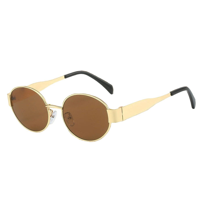 Retro Metal Oval Sunglasses - Classic & Stylish