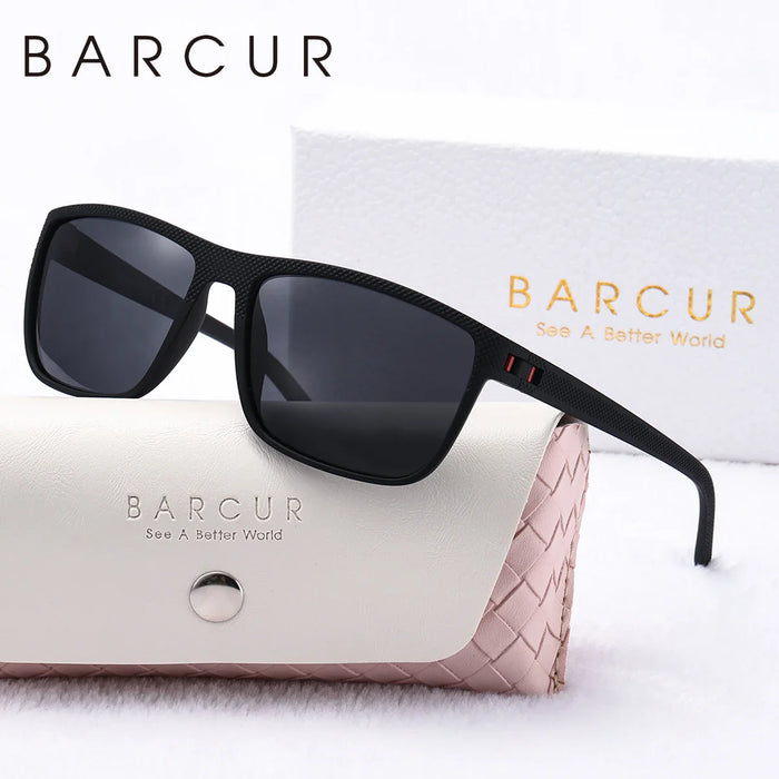 BARCUR Original Trendy White Pink Polarized Sunglasses