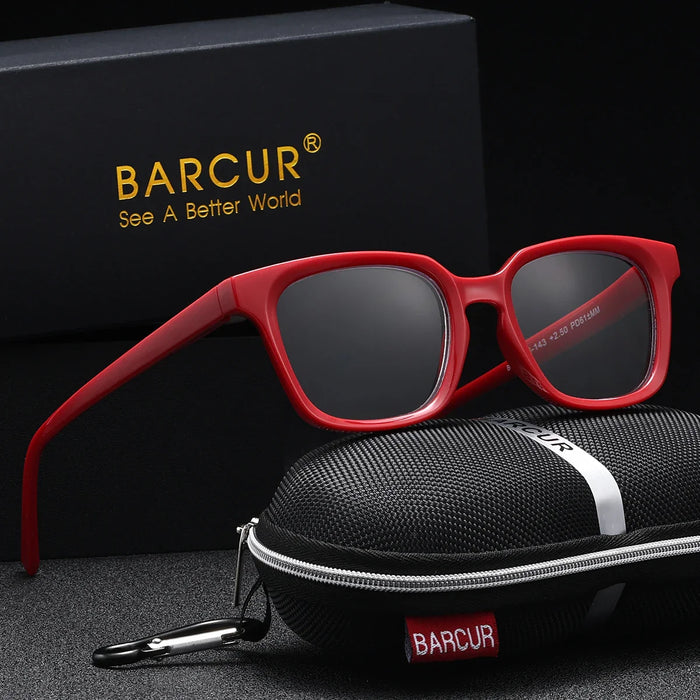BARCUR Trendy Square Reading Glasses