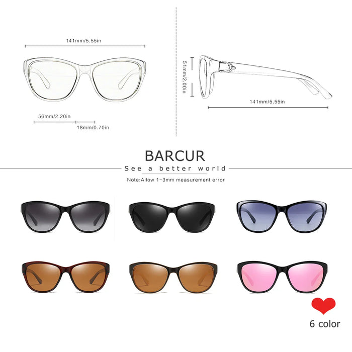 BARCUR Polarized Elliptical Gradient Eyewear