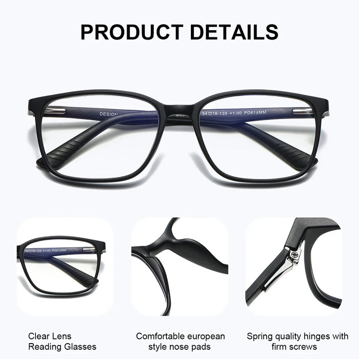 BARCUR Reading Glasses Anti-Fatigue Lightweight