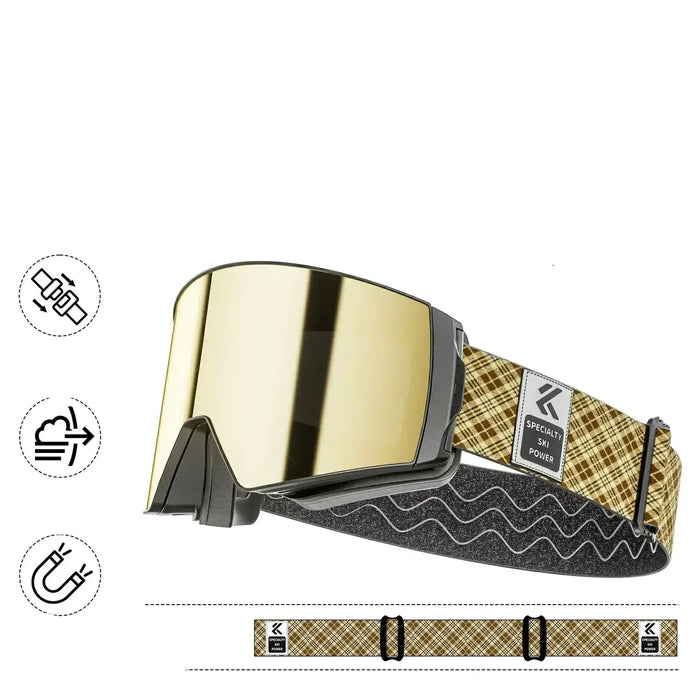 Crystal Clear Vision Magnetic Ski Goggles