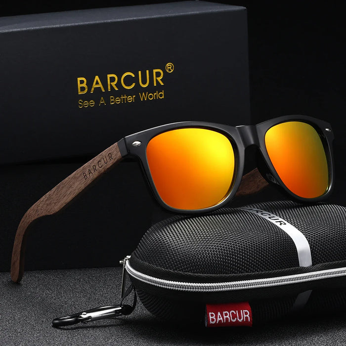 BARCUR Black Walnut Polarized Sunglasses