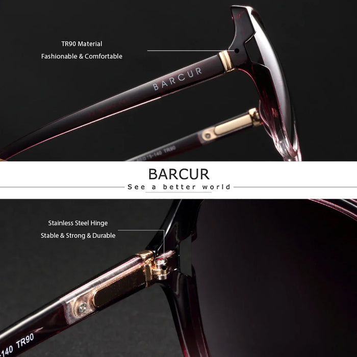 BARCUR Oversized Square Polarized Sunglasses for Women