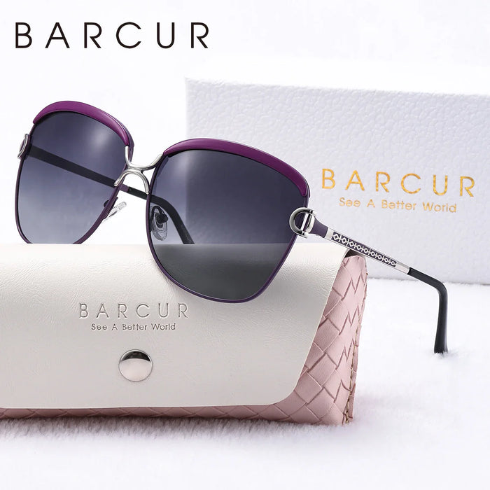 BARCUR Sunglasses Women’s Fashion Polarized Metal Frame
