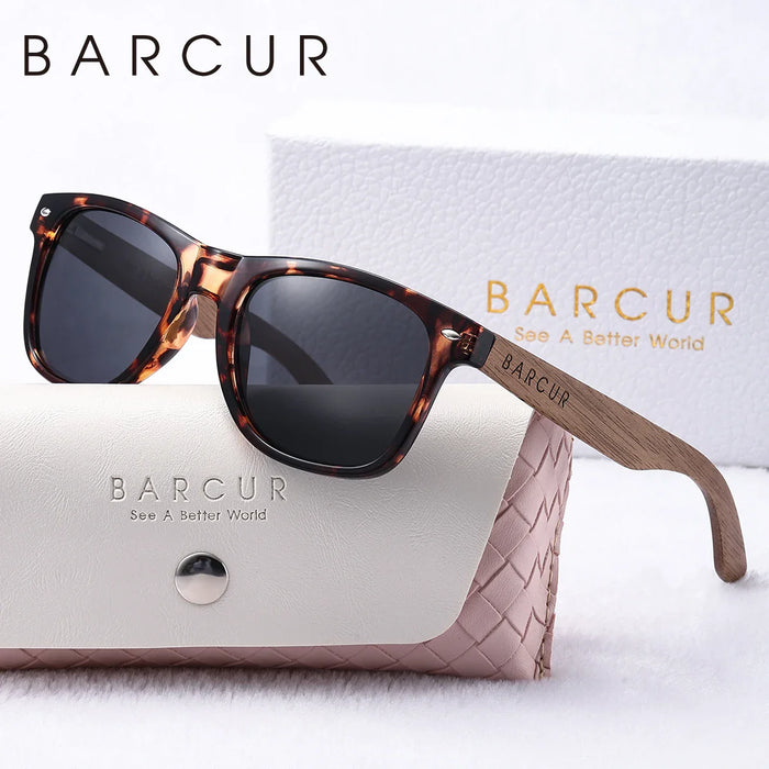 BARCUR Natural Wood Polarized Sunglasses