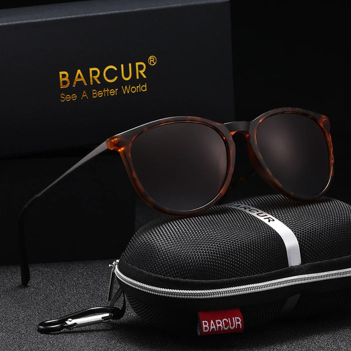 BARCUR Retro Circular Polarized Sunglasses