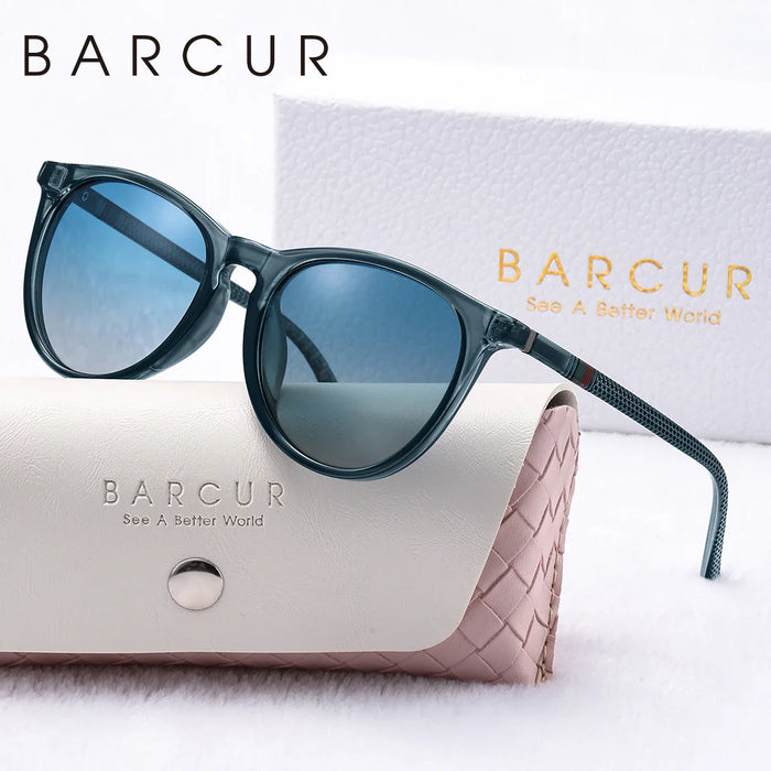 BARCUR Pink Fashion Round Sunglasses for Women