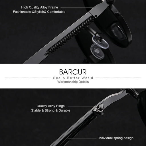 BARCUR Polarized Steampunk Sunglasses - Product image