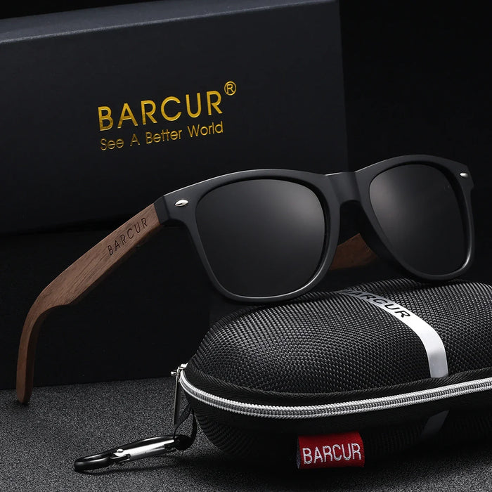 BARCUR Black Walnut Polarized Sunglasses