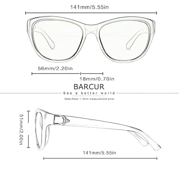 BARCUR Polarized Elliptical Gradient Eyewear