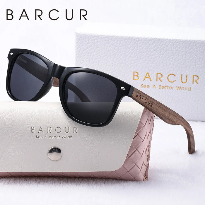 BARCUR Natural Wood Polarized Sunglasses