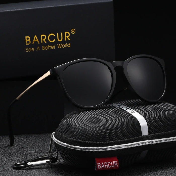 BARCUR Retro Circular Polarized Sunglasses
