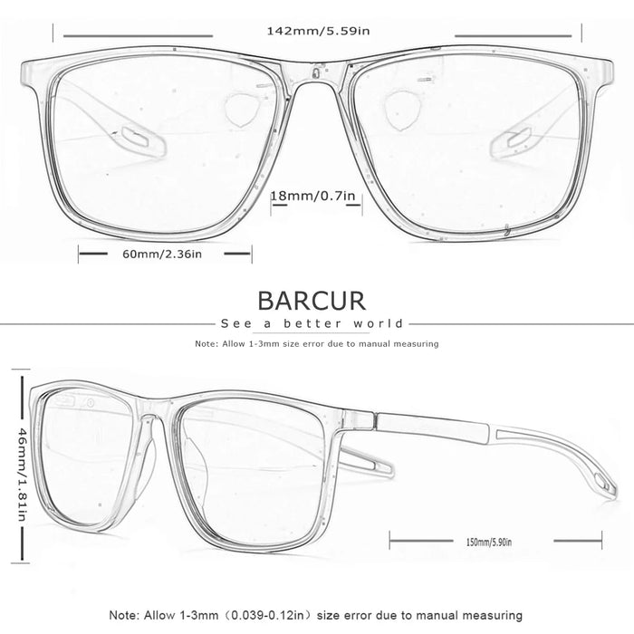 BARCUR Sports Style Anti-Blue Light Reading Glasses