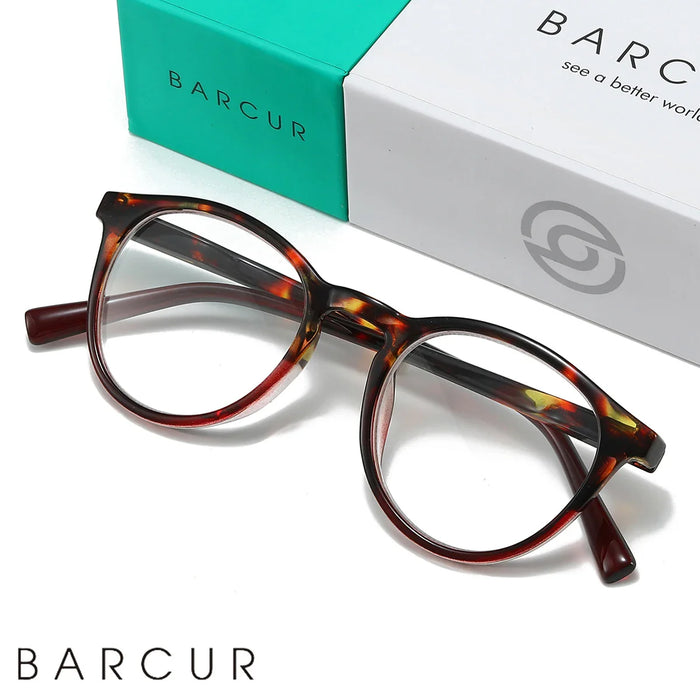 BARCUR Presbyopia Glasses Comfortable Lightweight Leopard
