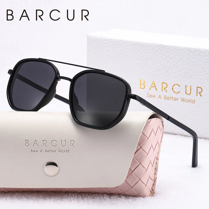 BARCUR Fashionable Trendy Polarized Sunglasses Polygon