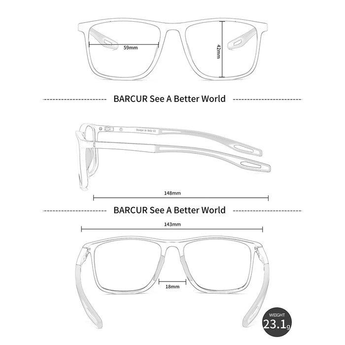 BARCUR Lightweight Sports Reading Glasses