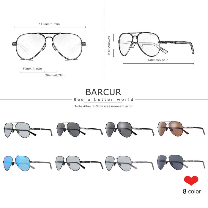 BARCUR Oversize Polarized Sunglasses