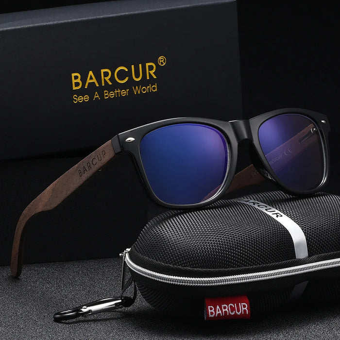 BARCUR Black Walnut Polarized Sunglasses