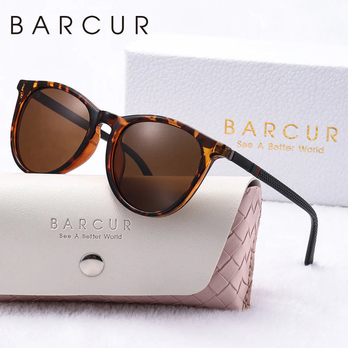 BARCUR Pink Fashion Round Sunglasses for Women