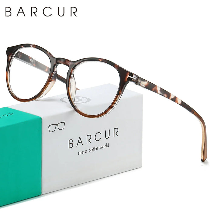 BARCUR Presbyopia Glasses Comfortable Lightweight Leopard