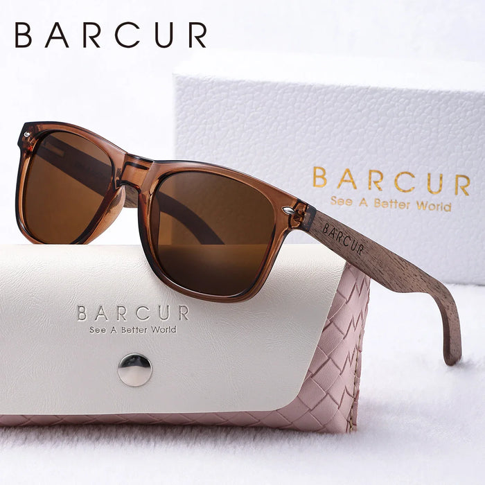 BARCUR Natural Wood Polarized Sunglasses