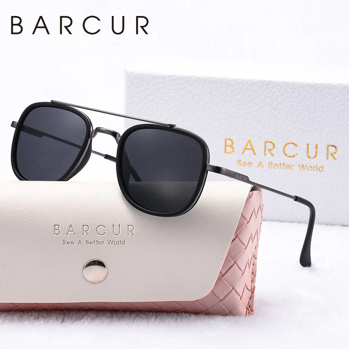 BARCUR Cool Oval Double Beam Fashion Sunglasses