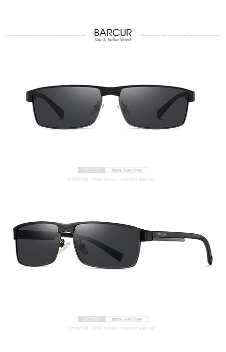 BARCUR Sunglasses Men’s Original Rectangle - Product image
