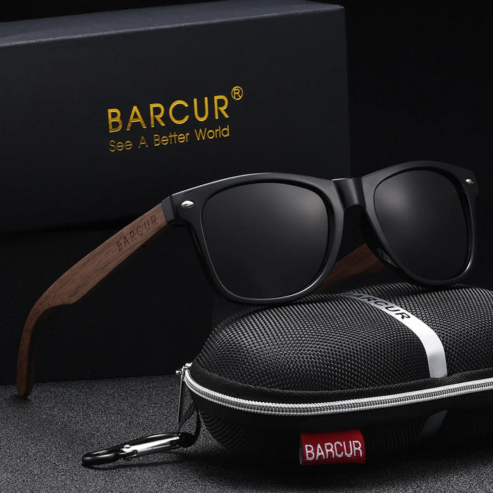 BARCUR Black Walnut Polarized Sunglasses